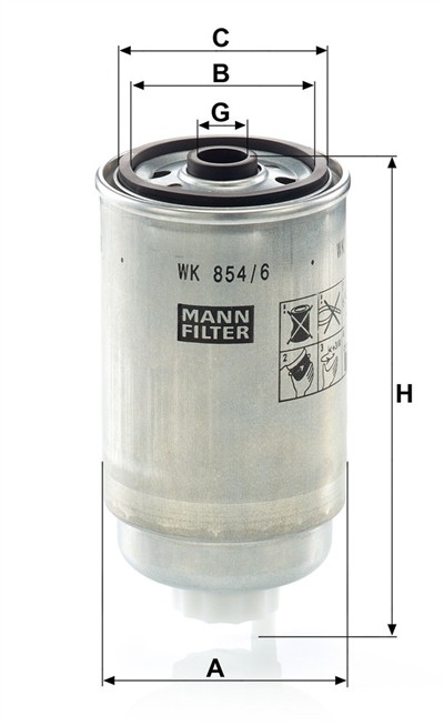 MANN-FILTER WK 854/6 EAN: 4011558942809.
