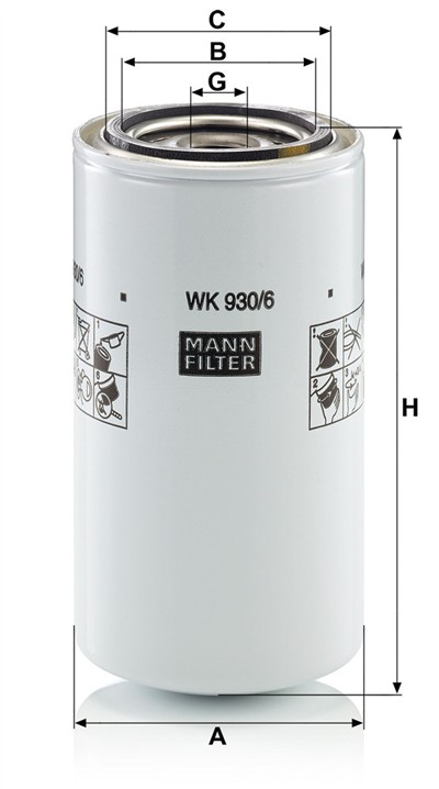 MANN-FILTER WK 930/6 X EAN: 4011558969004.