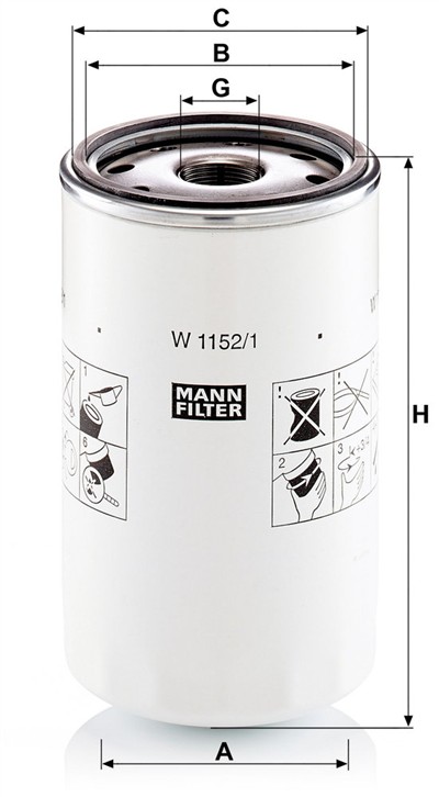 MANN-FILTER W 1152/1 EAN: 4011558094102.