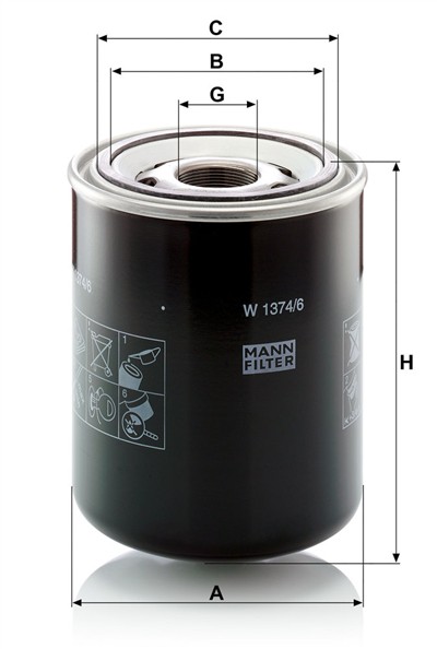 MANN-FILTER W 1374/6 EAN: 4011558723309.