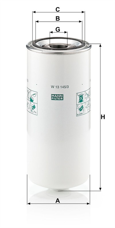 MANN-FILTER W 13 145/3 EAN: 4011558716905.