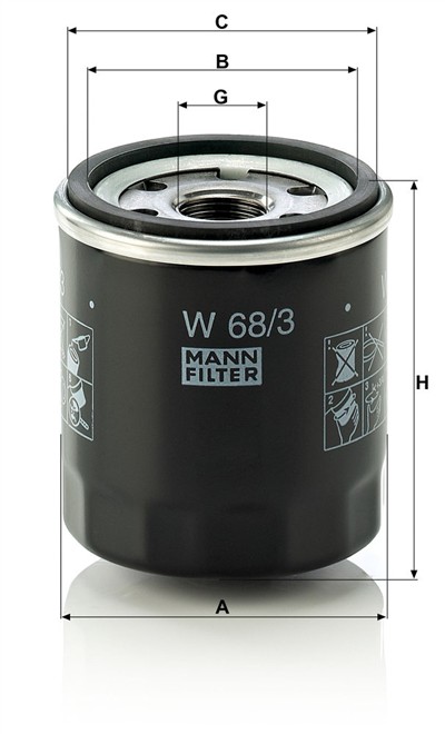 MANN-FILTER W 68/3 EAN: 4011558759308.