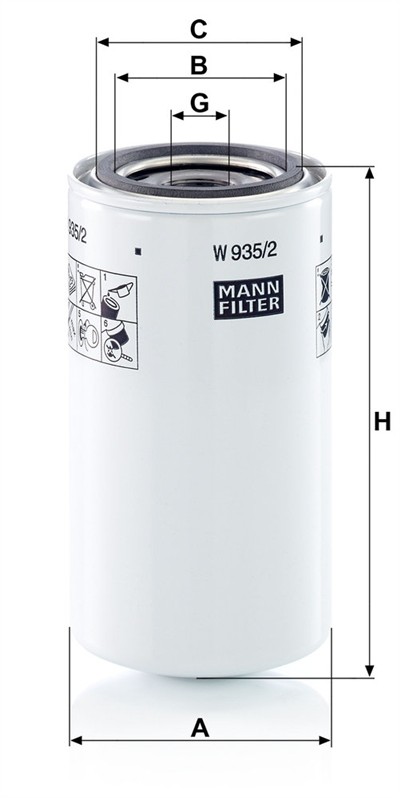 MANN-FILTER W 935/2 EAN: 4011558997410.