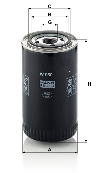 MANN-FILTER W 950 EAN: 4011558713409.