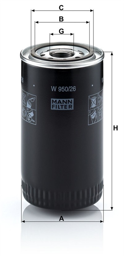 MANN-FILTER W 950/26 EAN: 4011558743505.