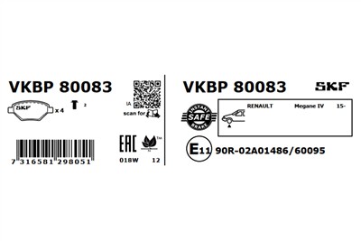SKF VKBP 80083 EAN: 7316581298051.