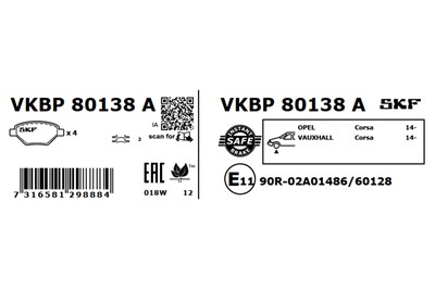 SKF VKBP 80138 A EAN: 7316581298884.