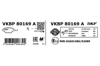 SKF VKBP 80169 A EAN: 7316581296392.