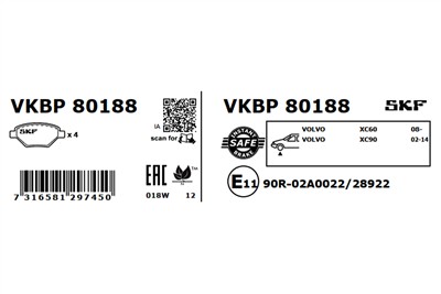 SKF VKBP 80188 EAN: 7316581297450.
