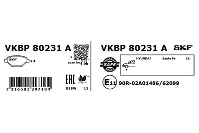 SKF VKBP 80231 A EAN: 7316581297184.