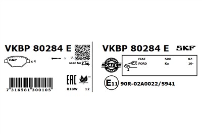 SKF VKBP 80284 E EAN: 7316581300105.