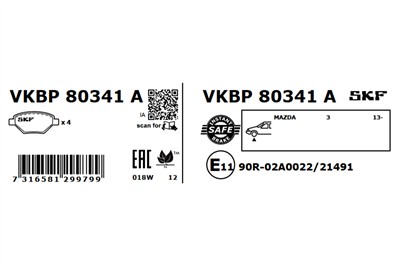 SKF VKBP 80341 A EAN: 7316581299799.