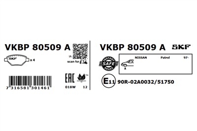 SKF VKBP 80509 A EAN: 7316581301461.