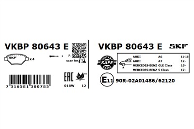 SKF VKBP 80643 E EAN: 7316581300785.