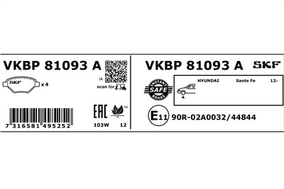SKF VKBP 81093 A EAN: 7316581495252.