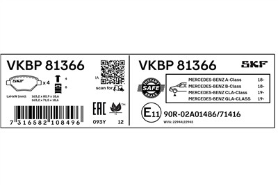 SKF VKBP 81366 EAN: 7316582108496.