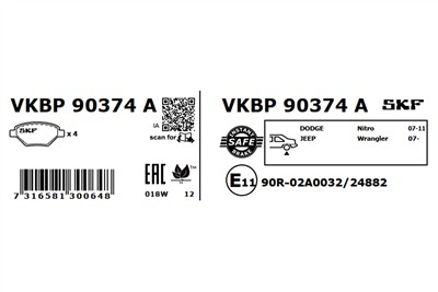 SKF VKBP 90374 A EAN: 7316581300648.
