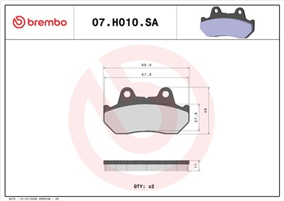 BREMBO 07HO10SA EAN: 8020584634585.
