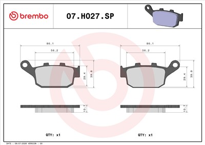BREMBO 07HO27SP EAN: 8020584634974.