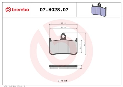 BREMBO 07HO2807 EAN: 8020584634981.