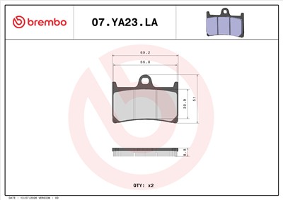 BREMBO 07YA23LA EAN: 8020584638149.