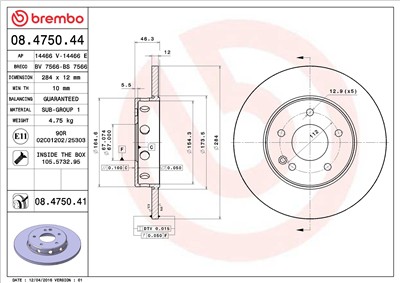 BREMBO 08.4750.41 EAN: 8020584032800.