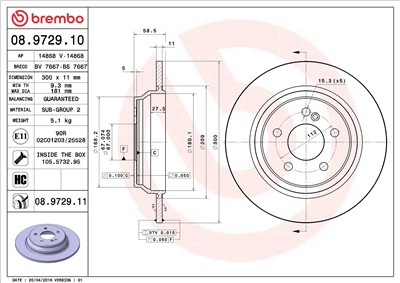 BREMBO 08.9729.11 EAN: 8020584025451.