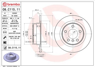 BREMBO 08.C115.11 EAN: 8020584218402.