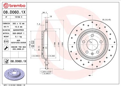 BREMBO 08.D060.1X EAN: 8020584317020.
