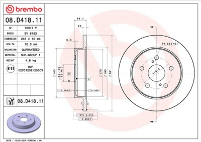 BREMBO 08.D418.11 EAN: 8020584236659.