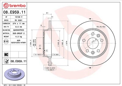 BREMBO 08.E959.11 EAN: 8020584326350.