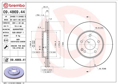 BREMBO 09.4869.41 EAN: 8020584030912.