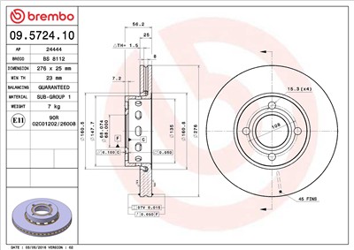 BREMBO 09.5724.10 EAN: 8020584572412.