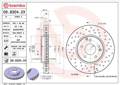 BREMBO 09.8304.2X EAN: 8020584215371.