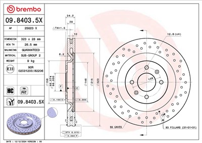 BREMBO 09.8403.5X EAN: 8020584343166.