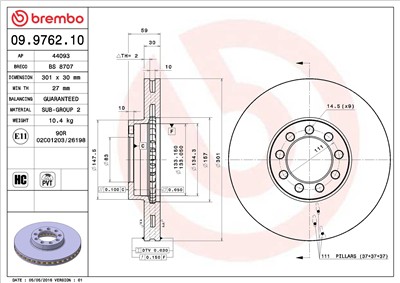 BREMBO 09.9762.10 EAN: 8020584976210.