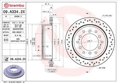 BREMBO 09.A334.2X EAN: 8020584340370.