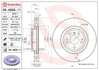 BREMBO 09.A956.11 EAN: 8020584210734.