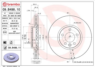 BREMBO 09.B498.10 EAN: 8020584036617.