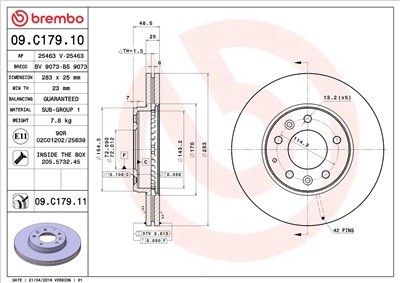 BREMBO 09.C179.11 EAN: 8020584221105.