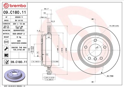 BREMBO 09.C180.11 EAN: 8020584225318.
