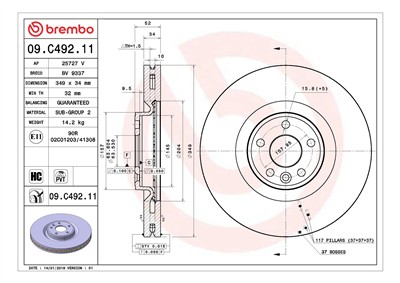 BREMBO 09.C492.11 EAN: 8020584232422.
