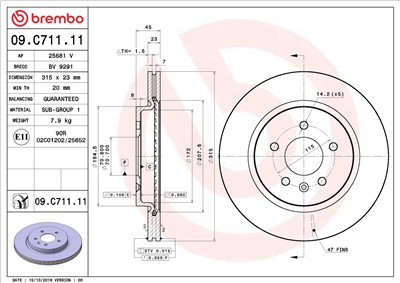 BREMBO 09.C711.11 EAN: 8020584317655.