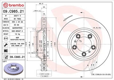 BREMBO 09.C985.21 EAN: 8020584239452.