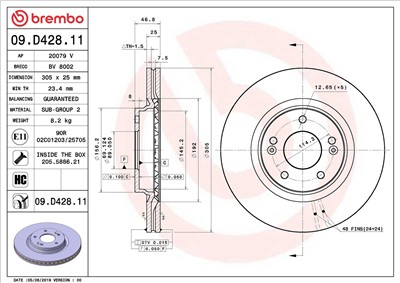 BREMBO 09.D428.11 EAN: 8020584310236.