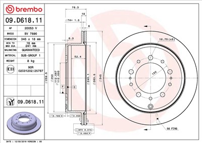 BREMBO 09.D618.11 EAN: 8020584312452.