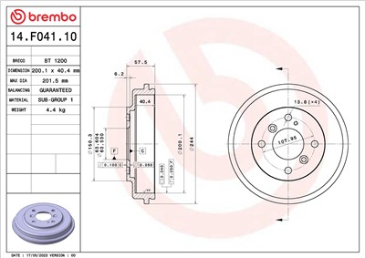 BREMBO 14.F041.10 EAN: 8020584325865.
