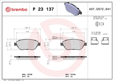 BREMBO P 23 137 Číslo výrobce: 23708. EAN: 8020584102985.