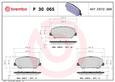 BREMBO P 30 065 Číslo výrobce: 24915. EAN: 8020584104859.