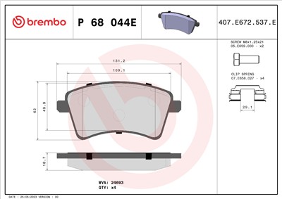 BREMBO P 68 044E Číslo výrobce: 24693. EAN: 8020584123362.